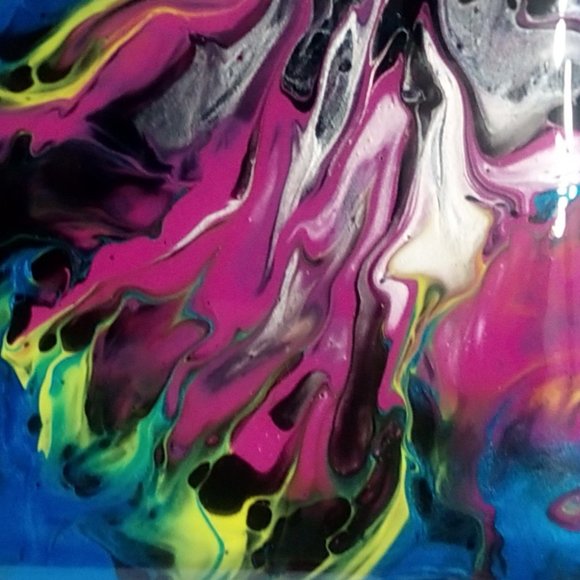 Hand Crafted Painted Tile Coasters Metallic Acrylic Fluid Art Painting Home - Picture 8 of 11